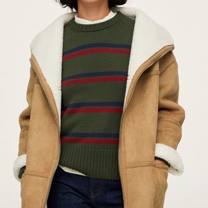 NWT Mango Faux shearling oversized coat. XS-S